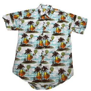 Coachella Music Festival Concert Short Sleeve Shirt Button up Medium